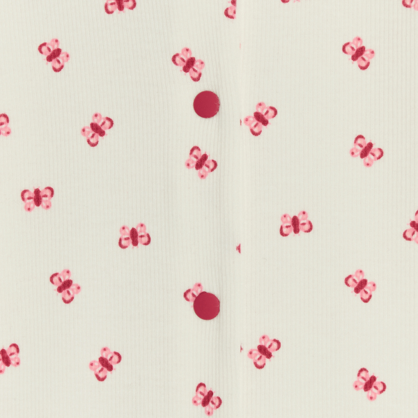 بيجاما بدون أقدام، مرسوم عليها فراشة، للطفلة الصغيرة